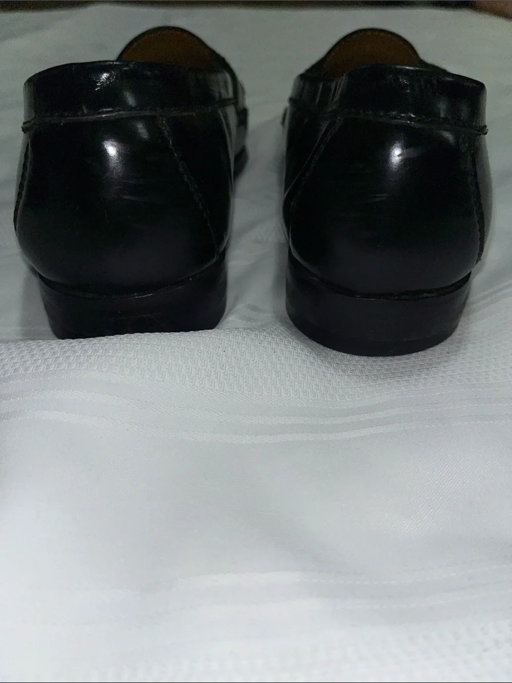 Cole Haan Black Leather Kiltie Slip-On Loafers with Buckle